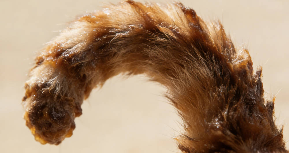 Symptoms of cat tail diseases (oily tail / stud tail)